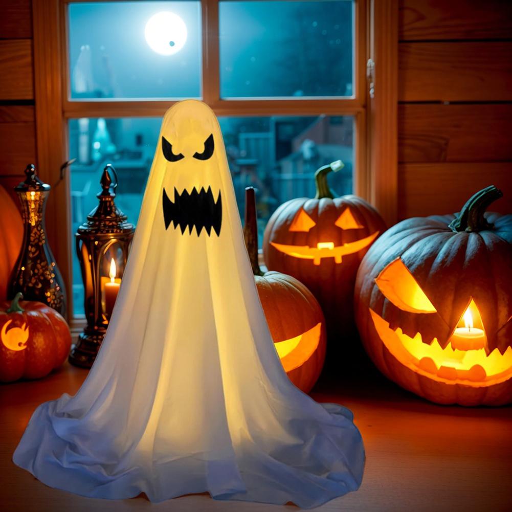 33.5Inch Courtyard Standing Halloween Decoration Battery Operated Halloween Light Up Spooky Ghost for Lawn Porch Yard Decoration