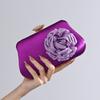 Luxury Women Handbag Fashion Clamp Evening Bag Satchel Retro Silk Rose Bag Designer Female Shoulder Crossbody Bag Wrist Bags