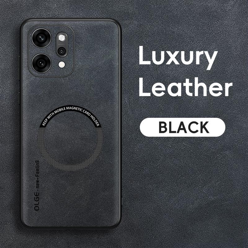Retro Leather Soft Case for OPPO Reno 14 12 11 10 9 8 7 7Z Plus Lite Find X5 X6 X7 Pro 5G Magnetic Wireless Charging Back Cover