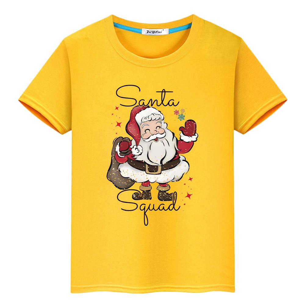 Santa Claus Graphics T Shirt for Kids Boy 10years Cotton Tops Anime Short Merry Christmas Cute Tees Y2k One Piece Girls Clothes