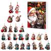 Christmas Tree Decorations with Santa Hats Kitten Countdown Calendar Acrylic Hanging Cat Ornaments for Kids Toddlers Xmas Gifts