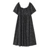 A Large-sized Women's Vintage Floral Square-neck Short-sleeved Dress, A New Summer Style A-line Dress That Makes You Look Slimming