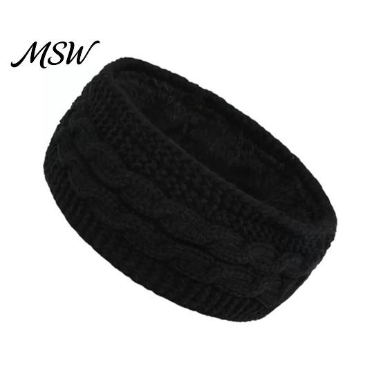 Soft Fleece Lined Headbands for Women Winter Women, Thickened Knitted Ear Warmers, Cold Windproof Headband Outdoor Activities Weather Hairband Running