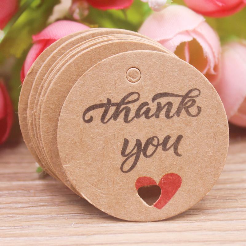 100pcs Kraft Brown /white Gift Tags with 20m Rope Thank You Paper tags for Wedding baby Shower Christmas Label Party Decoration