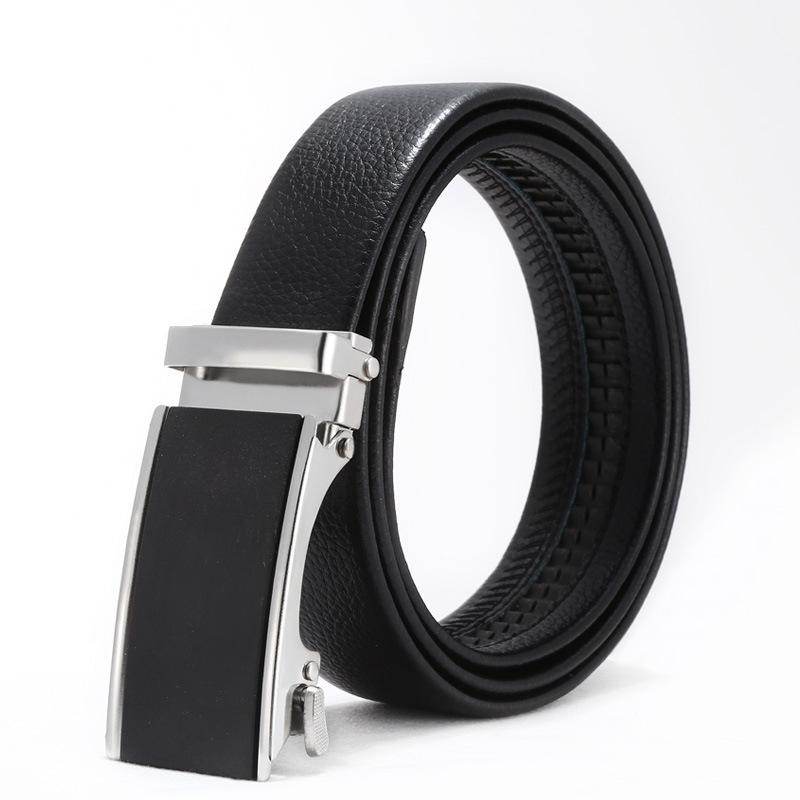 Men'S Belt No Standard Casual Belt Foreign Trade Youth Simple Automatic Buckle Imitation Leather Iron Buckle Belt