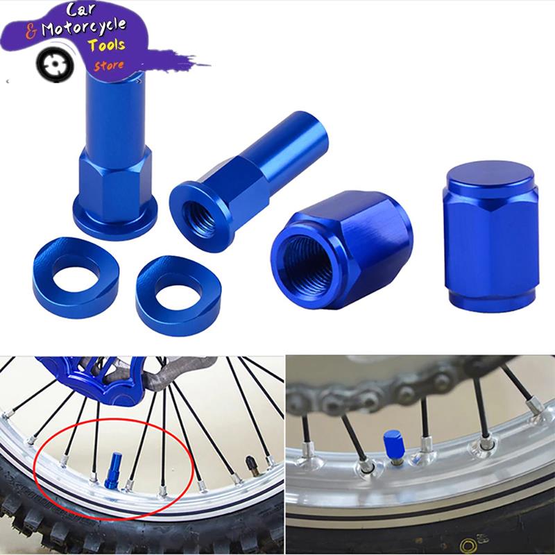 3PC Motocross Rim Lock Nut Kit Tire Clamp Screw Rim Lock Nut Spacer Kit Dirt Bike Rim Lock Nuts Bolts Spacer Motocross Valve Cap