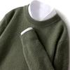 2025 New Crew Neck Cashmere Sweater Loose Pullover Sweater Solid Color Versatile Knitted Bottoming Wool Sweater