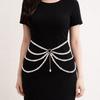 Golden Multilayer Body Chain Y2K Beadeds Body Chain Fashion Pearl Waist Chain  Character Playing