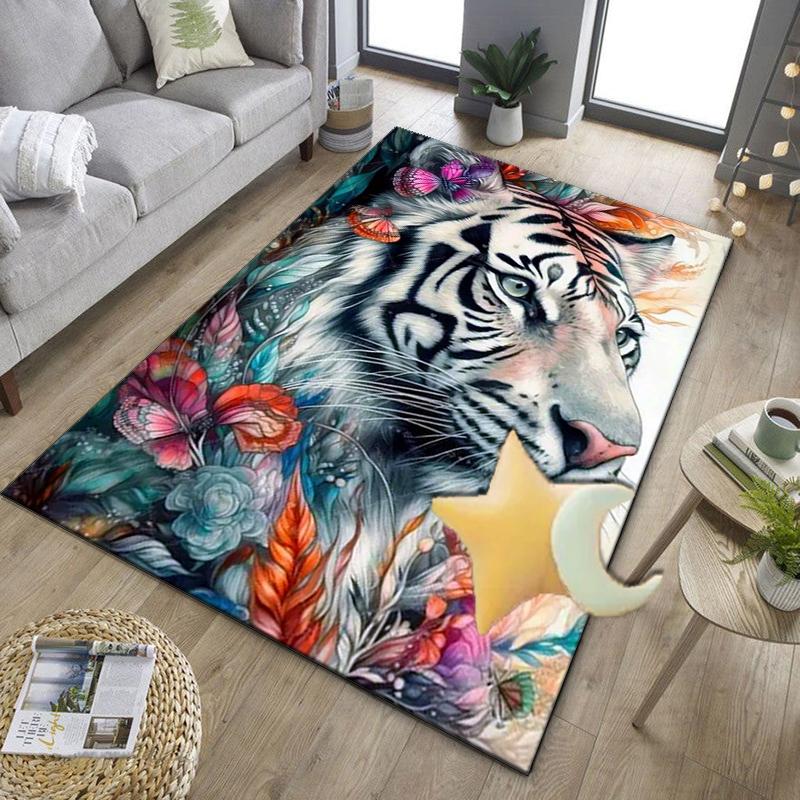 Tiger Stripes Pattern Design Office Rug Chair Mat, Entryway Carpet, Suitable for Front Door, Bedroom, Living Room, Desk, Holiday Gift