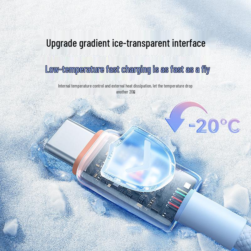 120W Super Flash Charge Type-C Data Cable, 6A Compatible with Apple 15/16, Huawei Honor for Car Charging