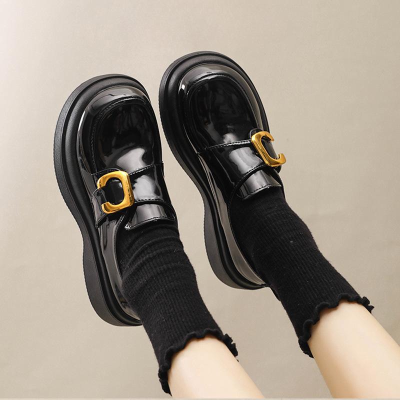 

Лоферы из натуральной кожи на платформе, женская обувь, весенние новинки, маленькие кожаные туфли в британском стиле, японские туфли Мэри Джейн, туфли-лодочки 40