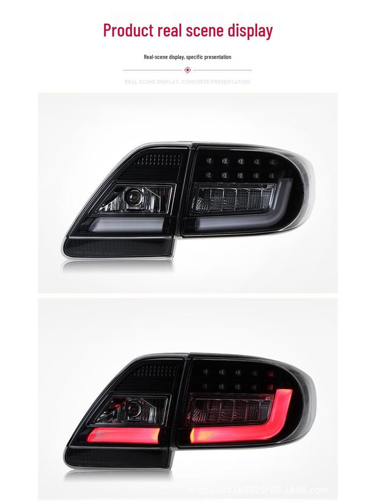 LED Taillight Assembly for 11-13 Toyota Corolla: DRL, Brake & Turn Signal, Smoked Black