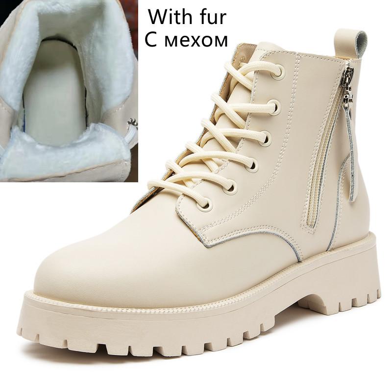 

Модные женские ботильоны из натуральной кожи Осень 2025 Новые с двойной молнией Женские ботильоны на платформе и толстом каблуке Мотоботы Женские 34