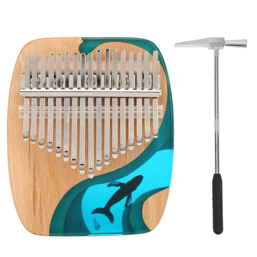 Kalimba Thumb Piano Whale 17‑Key Music Instrument with Sticker for Children Beginner