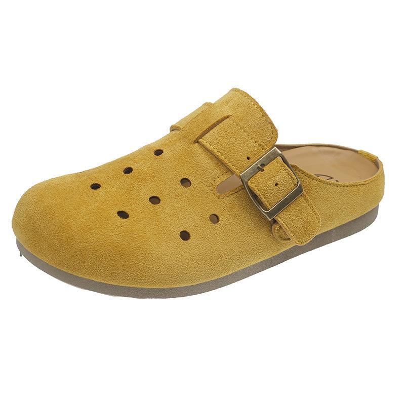 Baotou half slippers women's hole shoes new lazy cool slippers thick soles summer wear a pedal shoes