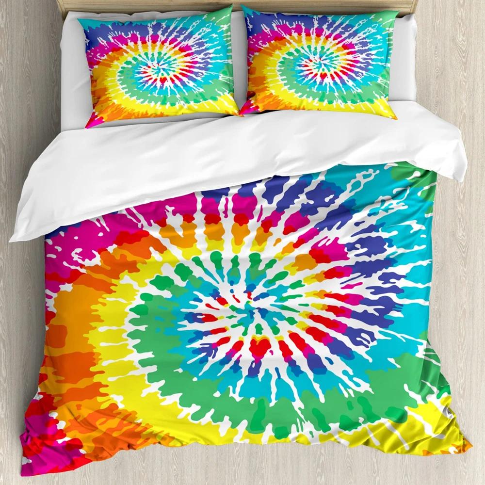 

Rainbow Duvet Cover SetColorful Abstract Geometric Pattern With Triangle Polygon And Other Shapes Rainbow Bedding Set King Size EU Single(135*200cm)3pcs