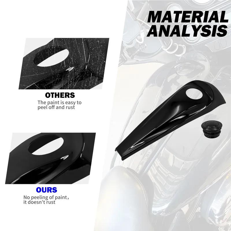 Motorcycle Dash Fuel Tank Console Trim Oil Gas Tank Cover Cap For Harley Touring Road Electra Street Glide Ultra CVO 2008-2023