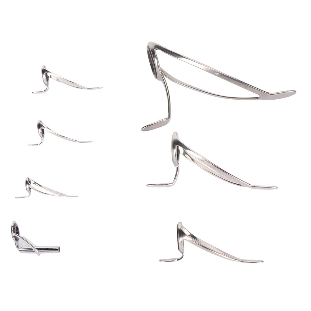 Steel Ceramic Guides Ring 7 Sizes Double Legs Fishing Rod Guides Rings for Freshwater Saltwater Rods