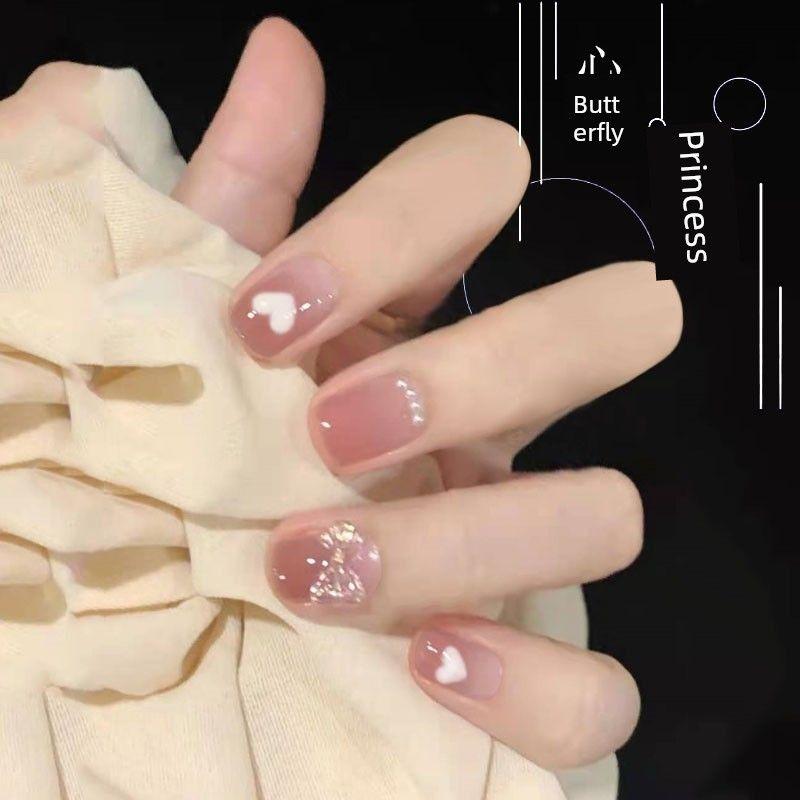 

Aurora Bow Xiaohongshu Ins Nail Stickers Princess Butterfly Heart Short [Hot Push]]