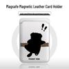 Mischievous Black Dog MAGSafe Leather Magnetic Card Holder for Apple Phone