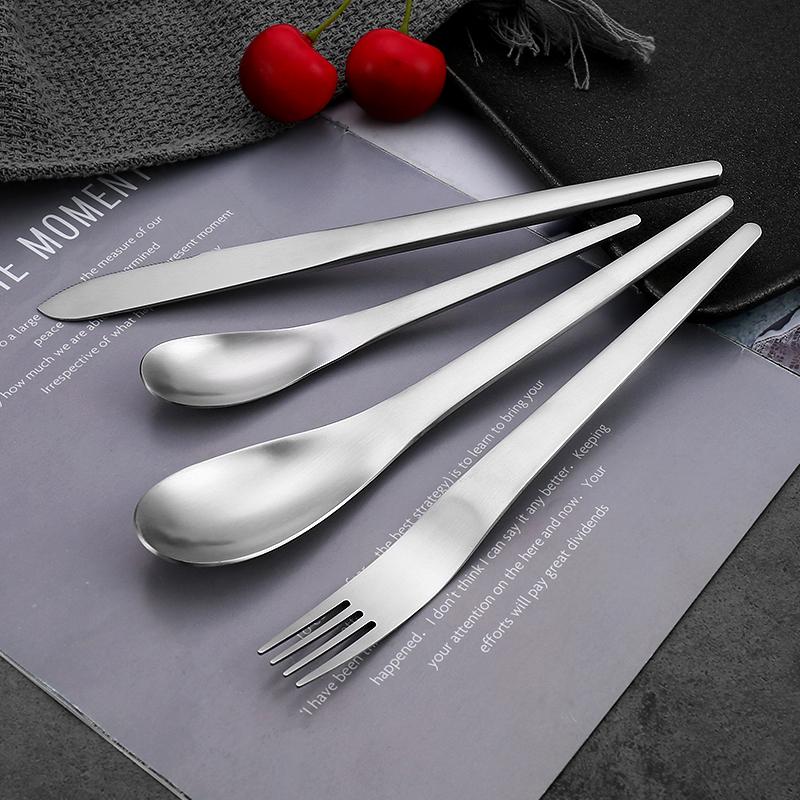 4PCS Cutlery Flatware Set High Quality Gold Dinnerware Set Knife Fork Spoon Set Stainless Steel Kitchen Tableware Set