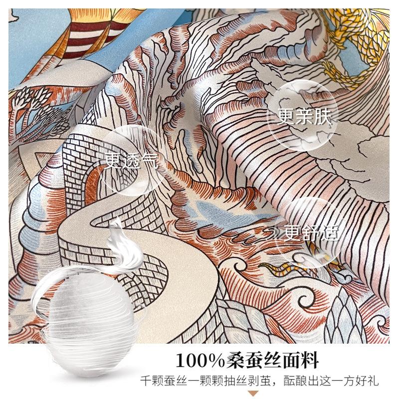 Silk Simulation Silk Scarf Women'S Spring And Autumn Thin Pink 70Cm Small Square Scarf Mulberry Silk Silk Scarf Neck Protection Shawl