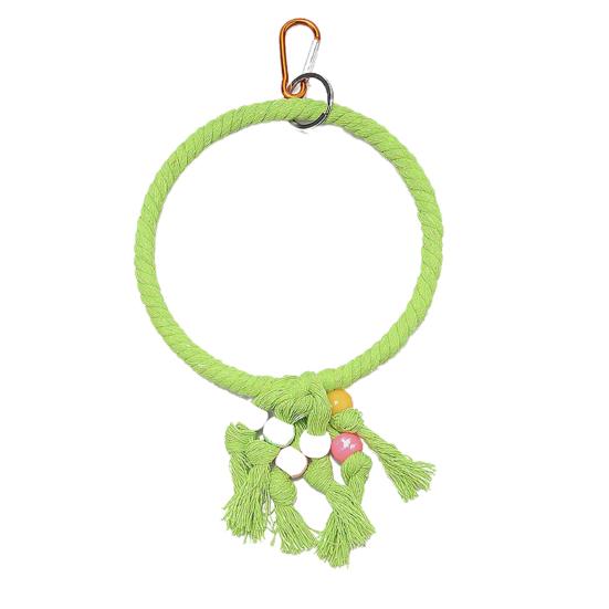 

Yousheng Bird Swing Toy Multifunctional Bite Resistant Exquisite Pet Circle Ring Climbing Toy for Cockatiel S зелёный