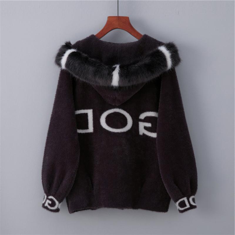 Fall and Winter Sweater Women Cardigan Jacket Loose Faux Mink Jacket