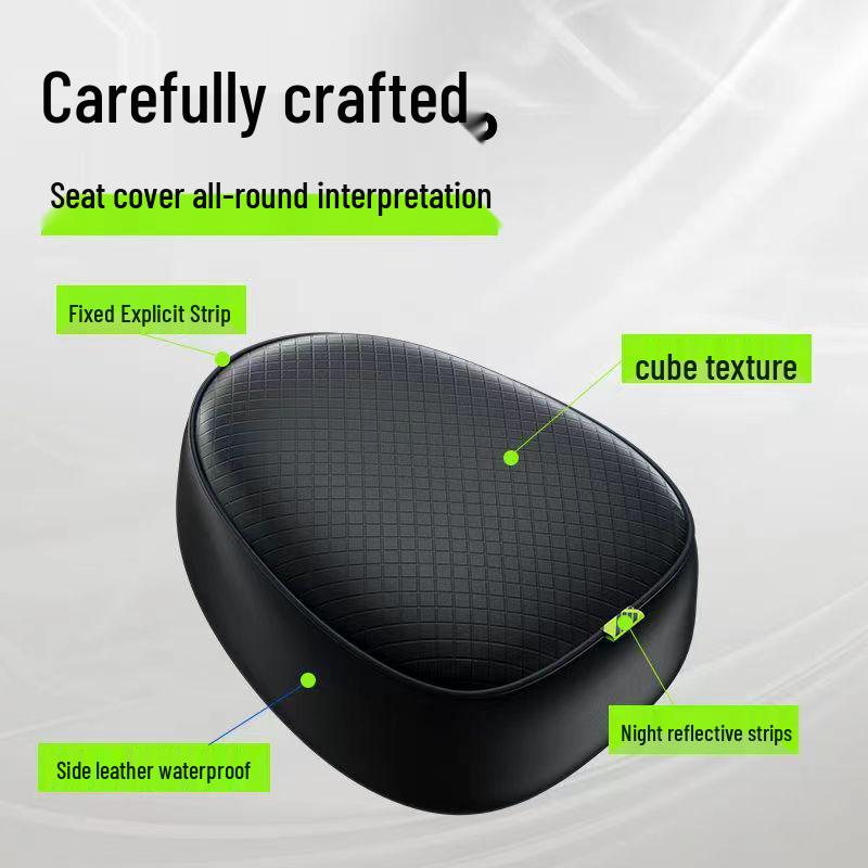 Universal Waterproof Heat-Insulated Wear-Resistant Leather Electric Bike Seat Cover for All Seasons
