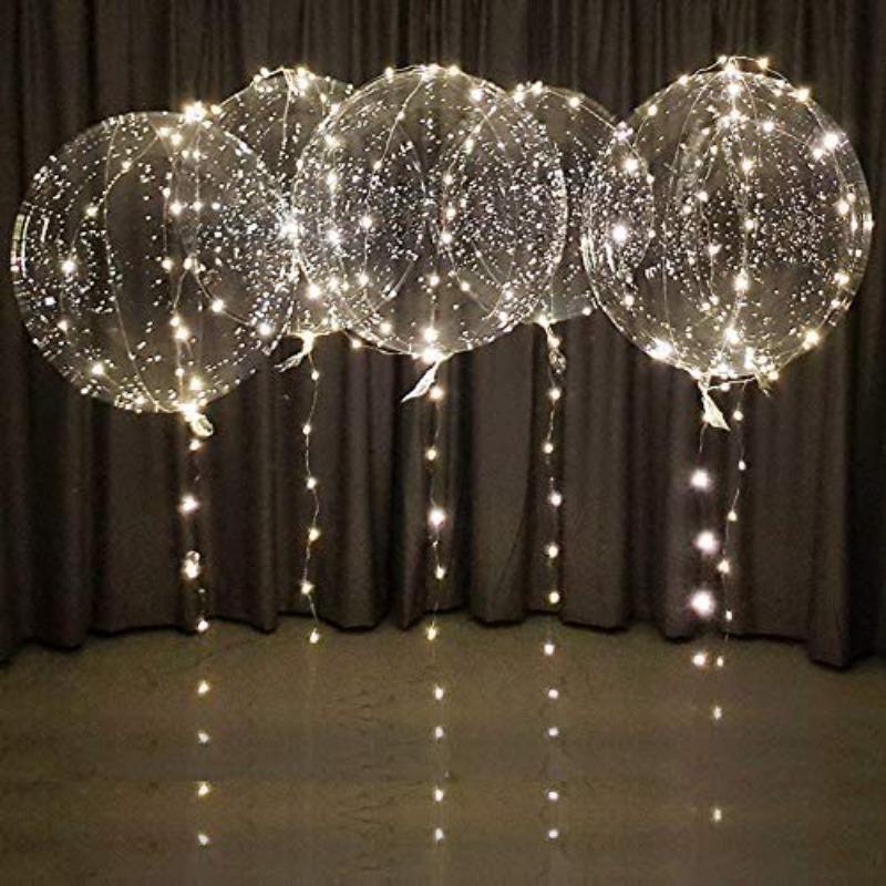 10-Piece Transparent Bobo Ball String Lights - 20-Hour Cool/Warm White LED Balloons with USB/Battery Power, for Magical Wedding