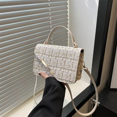 2024 Summer New Niche Fashion Shoulder Bag Retro Simple Small Square Bag Commuter Bag Casual Personality Oblique Span Bag