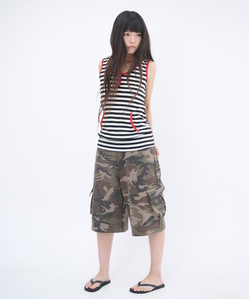 Isjabaibeu Camo Side Pocket Bermuda Pants
