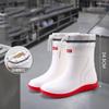 Men's High-Top White PVC Rain Boots Food Factory Work Shoes Long-Tube Rubber Shoes For Rain And Labor Protection Shoes