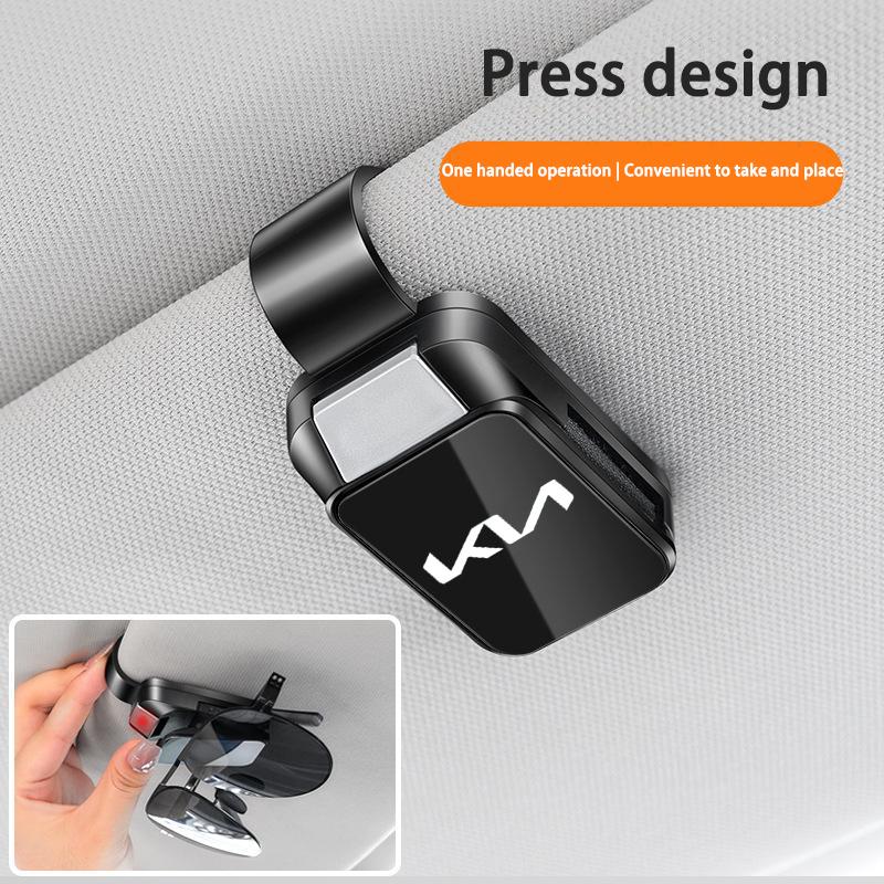 RYQW7 Car Interior Sun Visor Eyeglasses Holder Sunglasses Clip For Kia Rio Soul Forte Sportage Picanto Niro Morning Ceed
