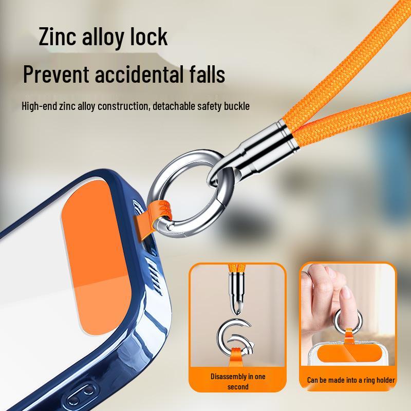 Wrist and Neck Mobile Phone Lanyard with Finger Ring and Anti-Drop Strap