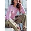 Fall and Winter New Women's Clothing Cuff Four Buttons Plain Stitch Basic Round Neck Long Sleeves Knitwear Tops 8851170