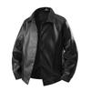 Veste en Cuir pour Homme Printemps Coupe Slim Revers Veste Décontractée Haut pour Homme Coupe-Vent Veste Décontractée