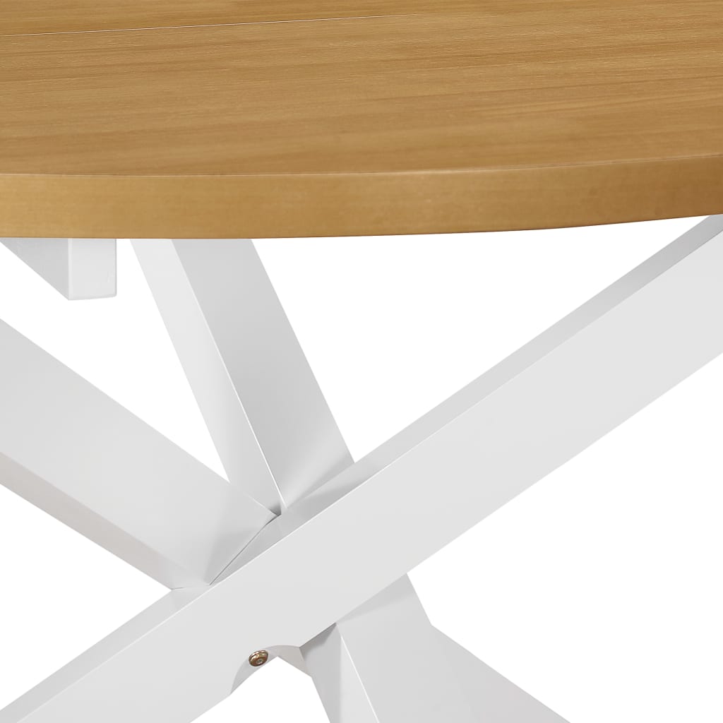 Vidaxl Dining Table, White, 120X75 Cm, Mdf