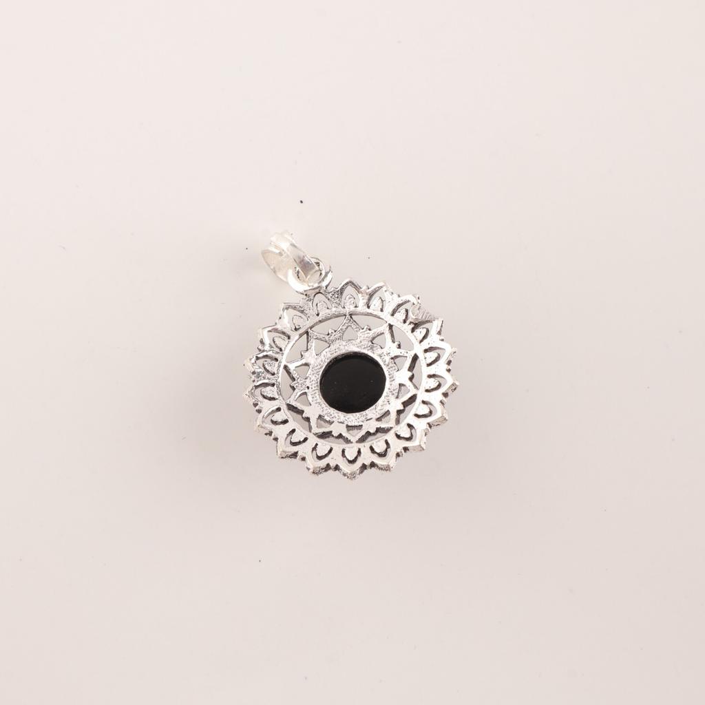 Black Tourmaline Gemstone 925 Sterling Silver Jewelry Handcrafted Pendant 1.14" CP-30-31