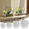 16/19/22/27cm Round Fish Bowl Aquarium Fish Tank with Square Thicken Base Plastic Clear Ecological Fish Tank Hydroponic Vase