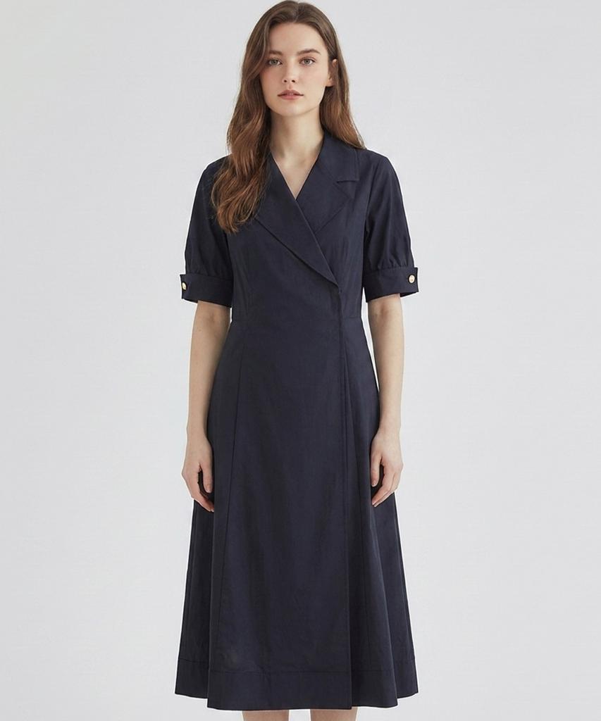 MESENSE Collared Short Sleeve Dress_Mb45Opm108A