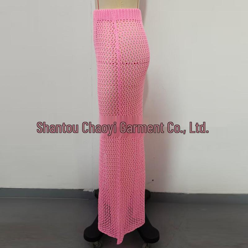 Summer Seaside Textured Knit Midi Beach Skirt Cover-up