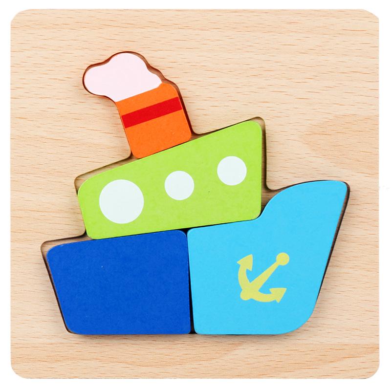 Children's 3D Wooden Animal Puzzle Board - Educational Toy for Early Learning