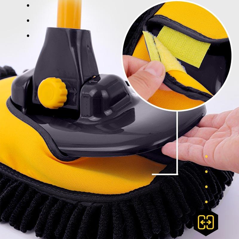 Car Wash Brush With Long Handle Telescopic Curved Rod Chenille Velvet Brush Scratch-free Car Washing Mop Kit For Auto RV Truck