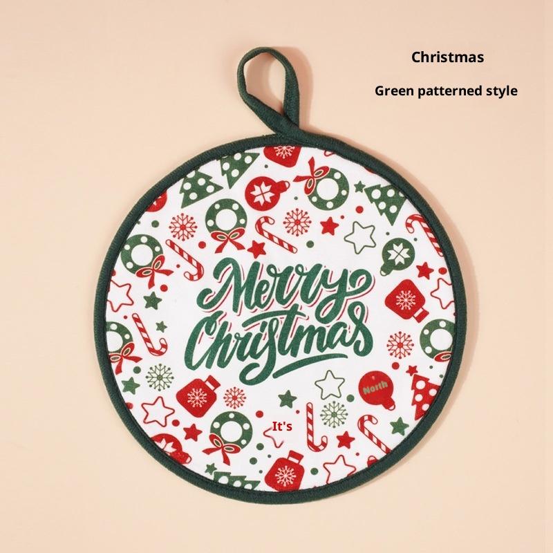 Coral Velvet Christmas Santa Claus Hand Towels Kitchen Absorbent Quick Drying Rag Cartoon Hand Towel