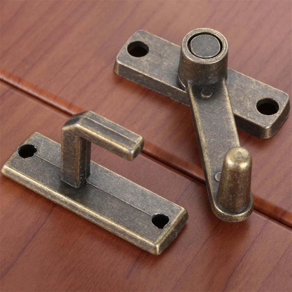 1pc Antique Brass Sliding Window Door Lock With Screws Metal Barn Sliding Door Lock For Garage Garden Cabinet Kitchen Office