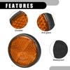 Partuto Set of 4 1.73"x0.31" Universal Reflectors - Round Orange Motorcycle Safety Reflectors Improve Visibility and Safety On the Road - Made of