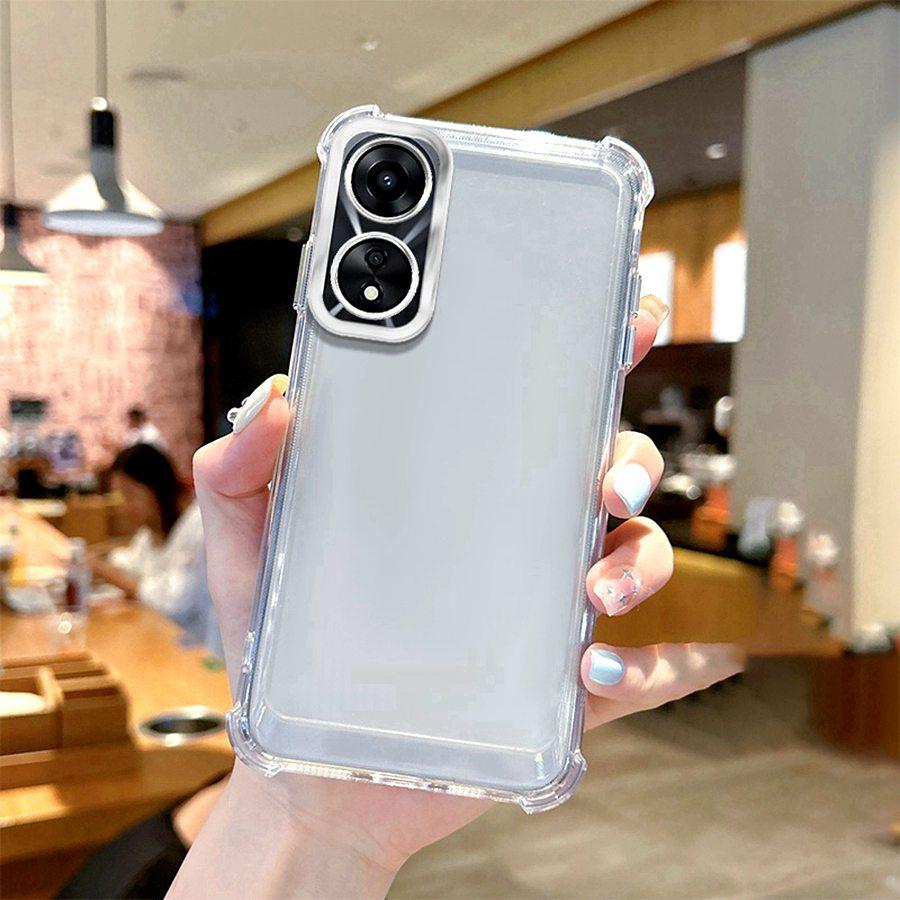 Airbag Stoßfestes Objektivetui Für Realme C30 C33 C35 C53 C51 C61 C63 OPPO A98 5G A79 A38 A18 A53 A15 A76 A96 A72 A16 Beschichtung Silikon Rückseite Klare Hülle