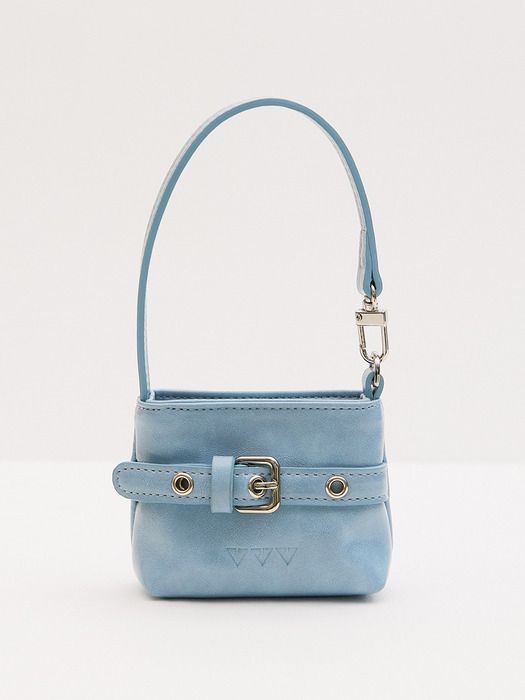 

VVV Buckle Mini Hobo Tote Bag Keychain _ Cloud Blue Free