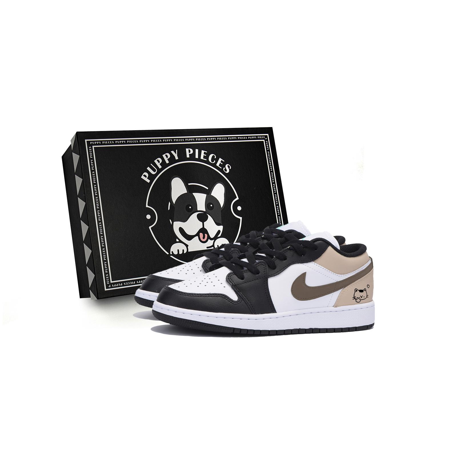 

Jordan Air Jordan 1 Abrasion Resistant Low top Vintage Basketball Shoes Men s Black Brown 553558-131(Team85-S-BOX-A) 44